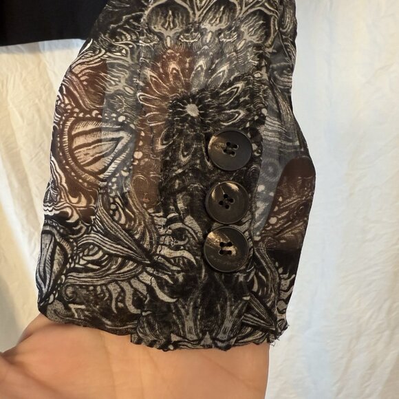 Helmut Lang Black Wool Silk Lightweight Blazer Size 6 Chiffon Luxury Chic - Picture 11 of 12